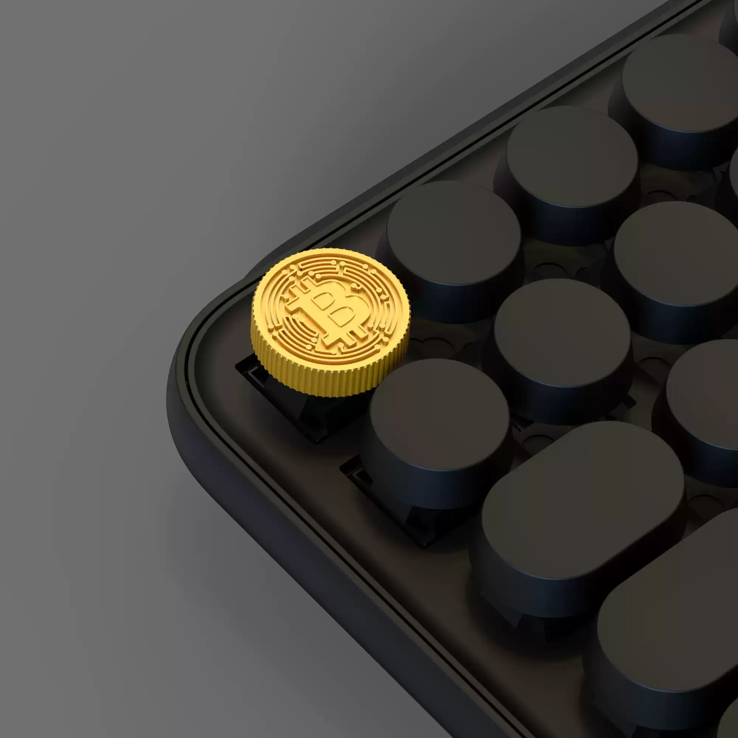 Golden Bitcoin Keycaps