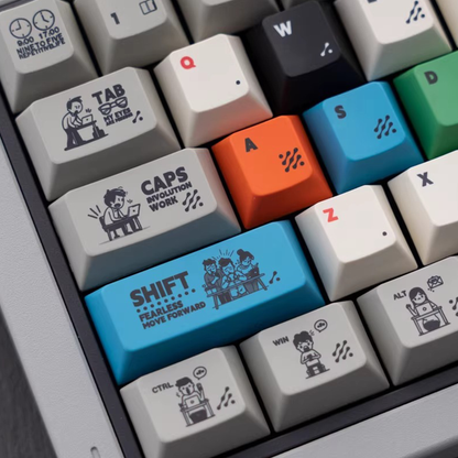 Working 9-to-5 Office Deskjob Hustle Keycap Set