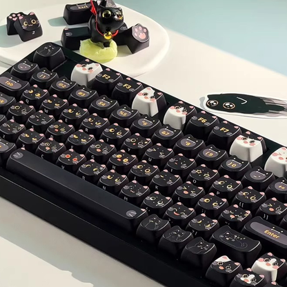 Black Cat Emoji Keycap Set