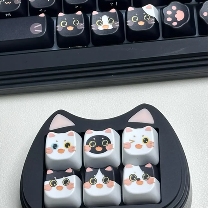 Black Cat Emoji Keycap Set