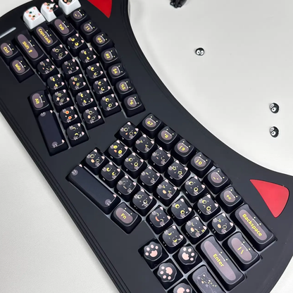 Black Cat Emoji Keycap Set