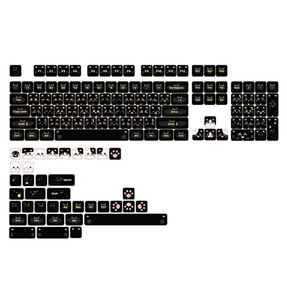 Black Cat Emoji Keycap Set