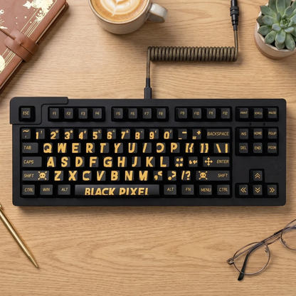 Black Pixel Keycap Set