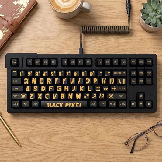 Black Pixel Keycap Set