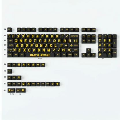 Black Pixel Keycap Set