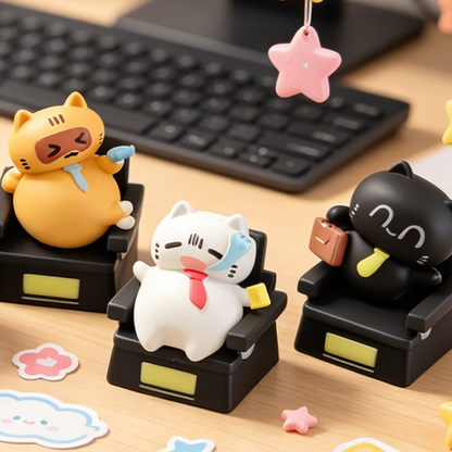 Corporate Cat Office Work Keycaps