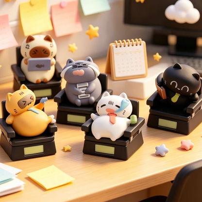 Corporate Cat Office Work Keycaps