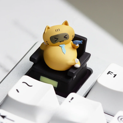 Corporate Cat Office Work Keycaps
