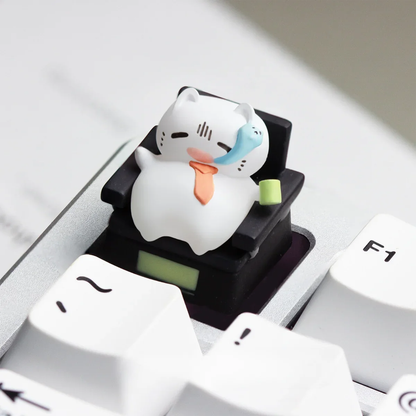 Corporate Cat Office Work Keycaps