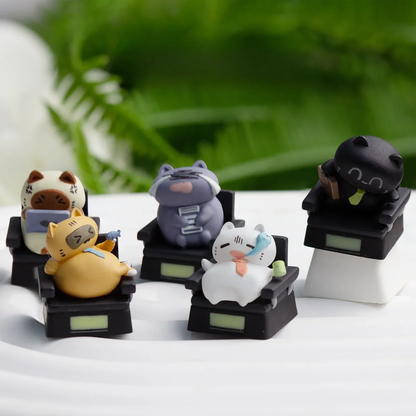 Corporate Cat Office Work Keycaps