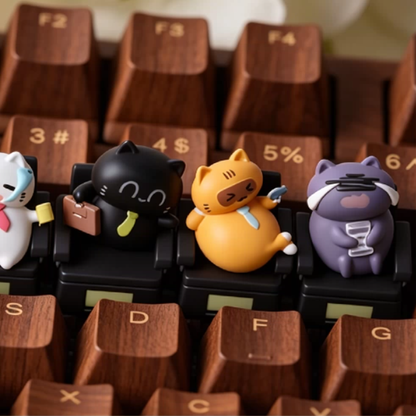 Corporate Cat Office Work Keycaps
