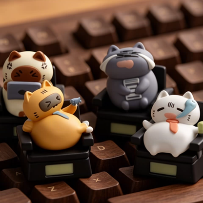 Corporate Cat Office Work Keycaps