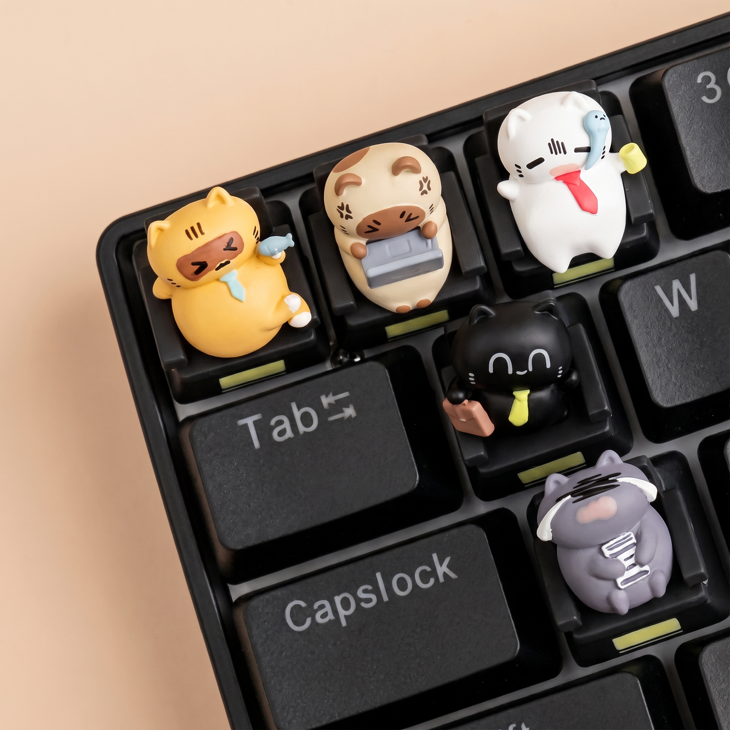 Corporate Cat Office Work Keycaps
