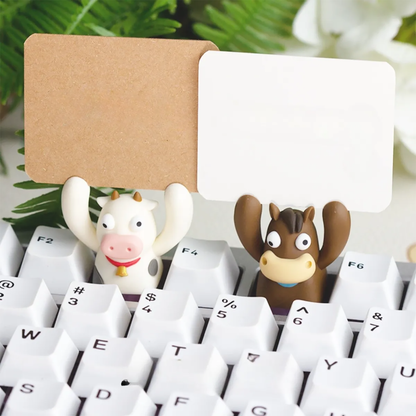 Cow & Horse Holding Sign Notes Keycaps