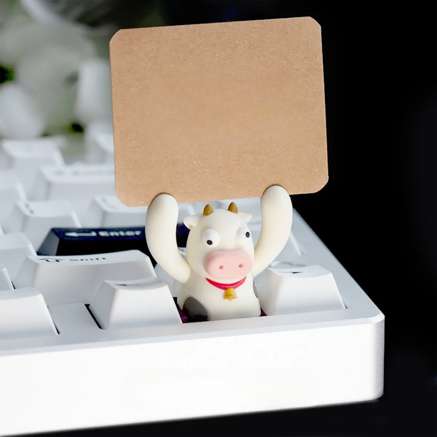 Cow & Horse Holding Sign Notes Keycaps