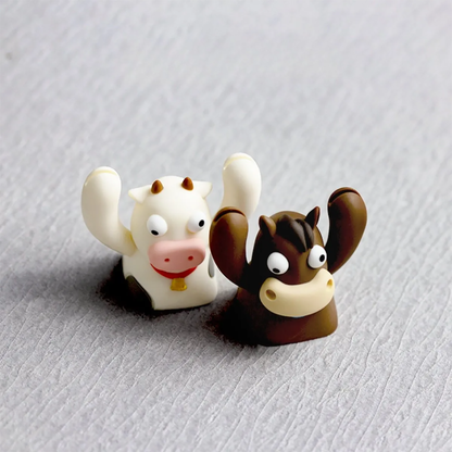 Cow & Horse Holding Sign Notes Keycaps