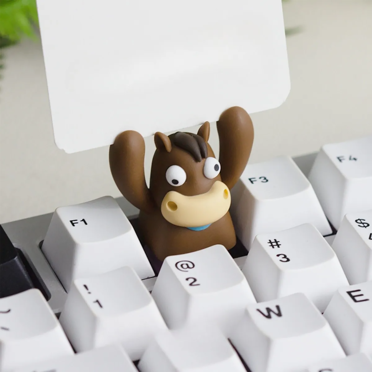 Cow & Horse Holding Sign Notes Keycaps