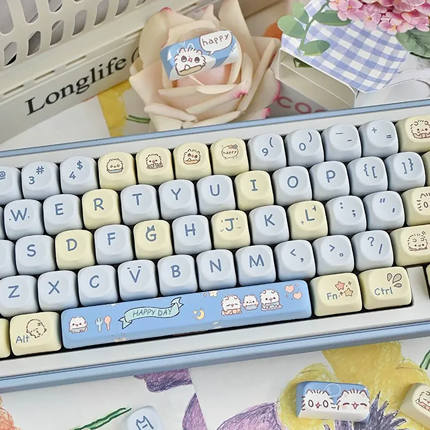 Fluffy Kitten Keycap Set