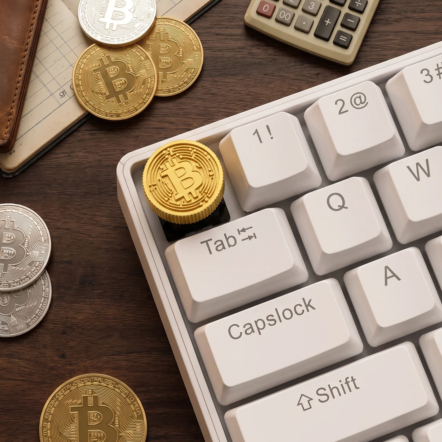 Golden Bitcoin Keycaps