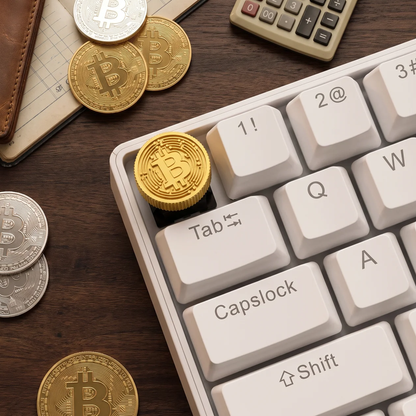 Golden Bitcoin Keycaps