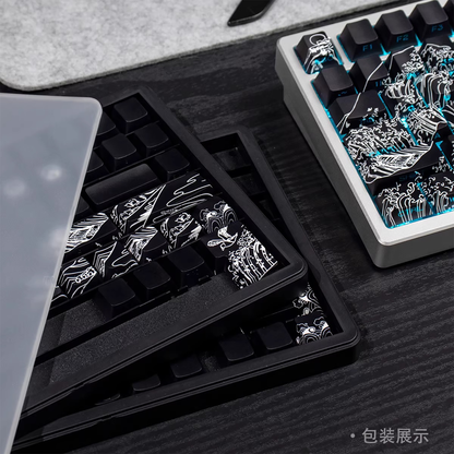 Kanagawa Wave Keycaps (Black)