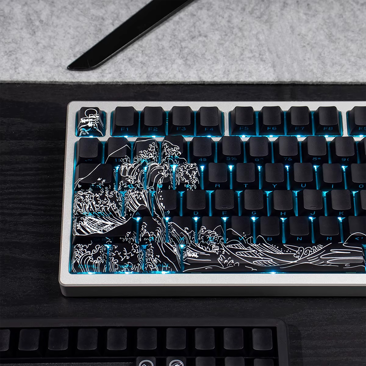 Kanagawa Wave Keycaps (Black)