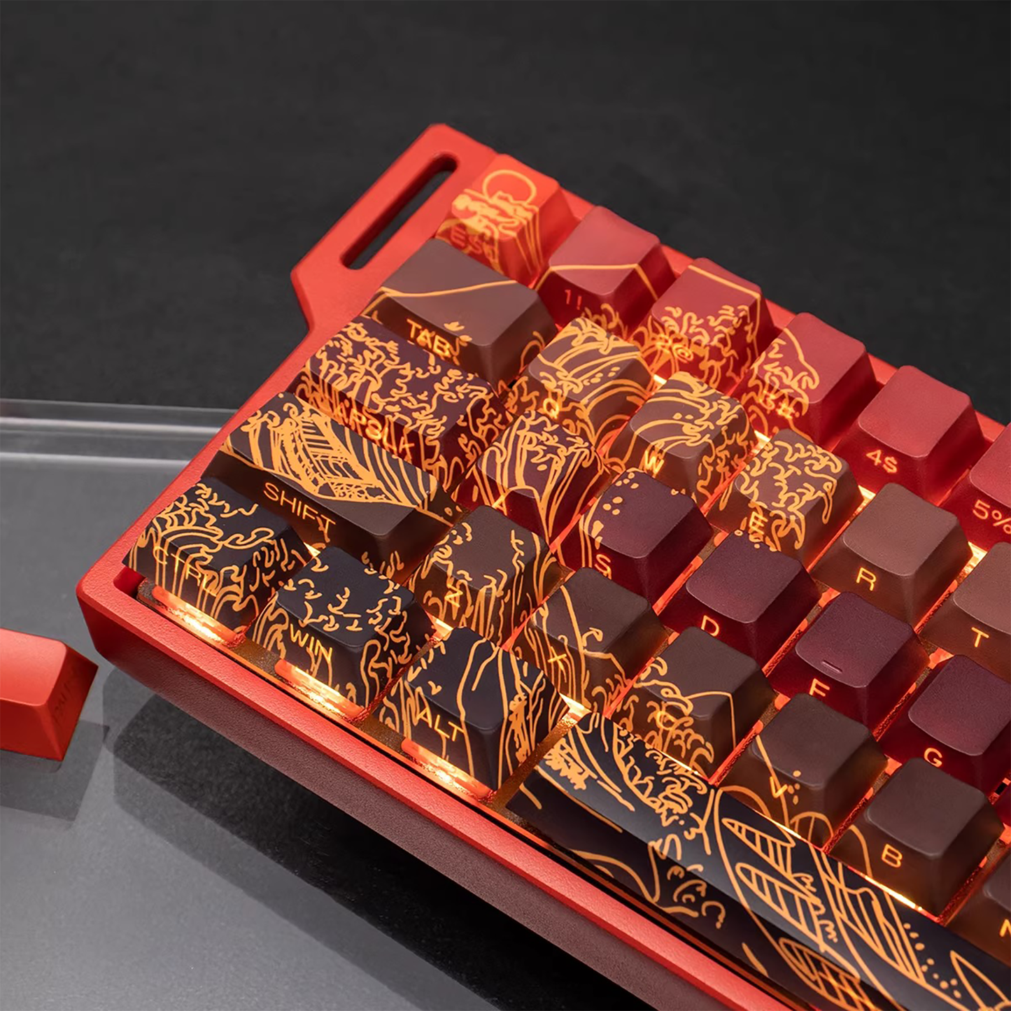 Kanagawa Wave Keycaps (Red)