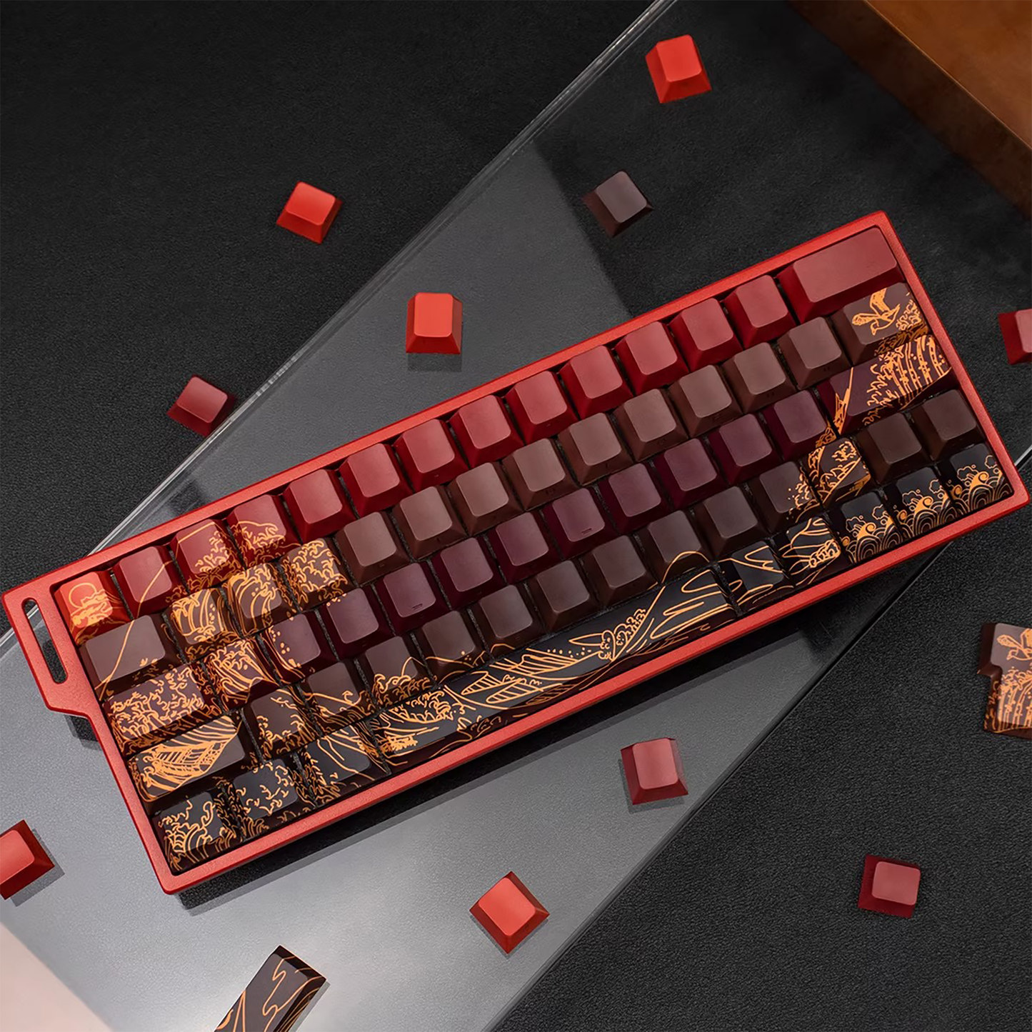 Kanagawa Wave Keycaps (Red)