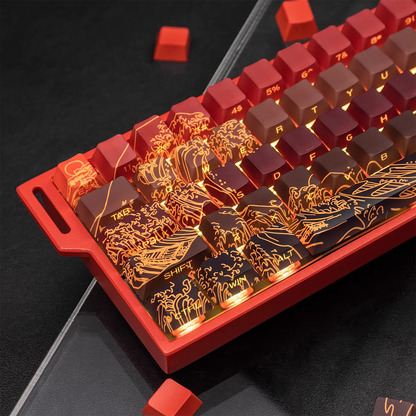 Kanagawa Wave Keycaps (Red)
