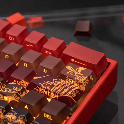 Kanagawa Wave Keycaps (Red)