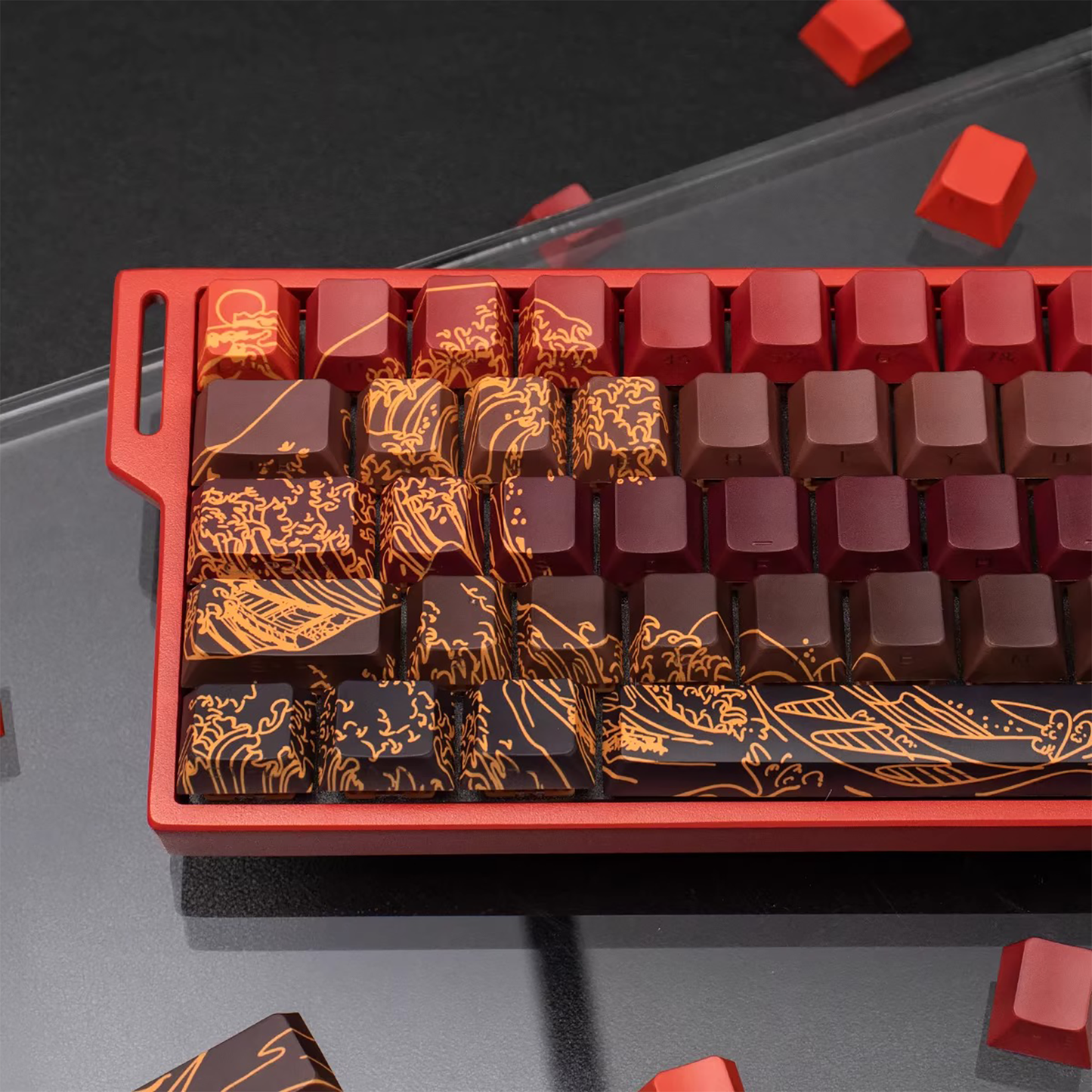 Kanagawa Wave Keycaps (Red)