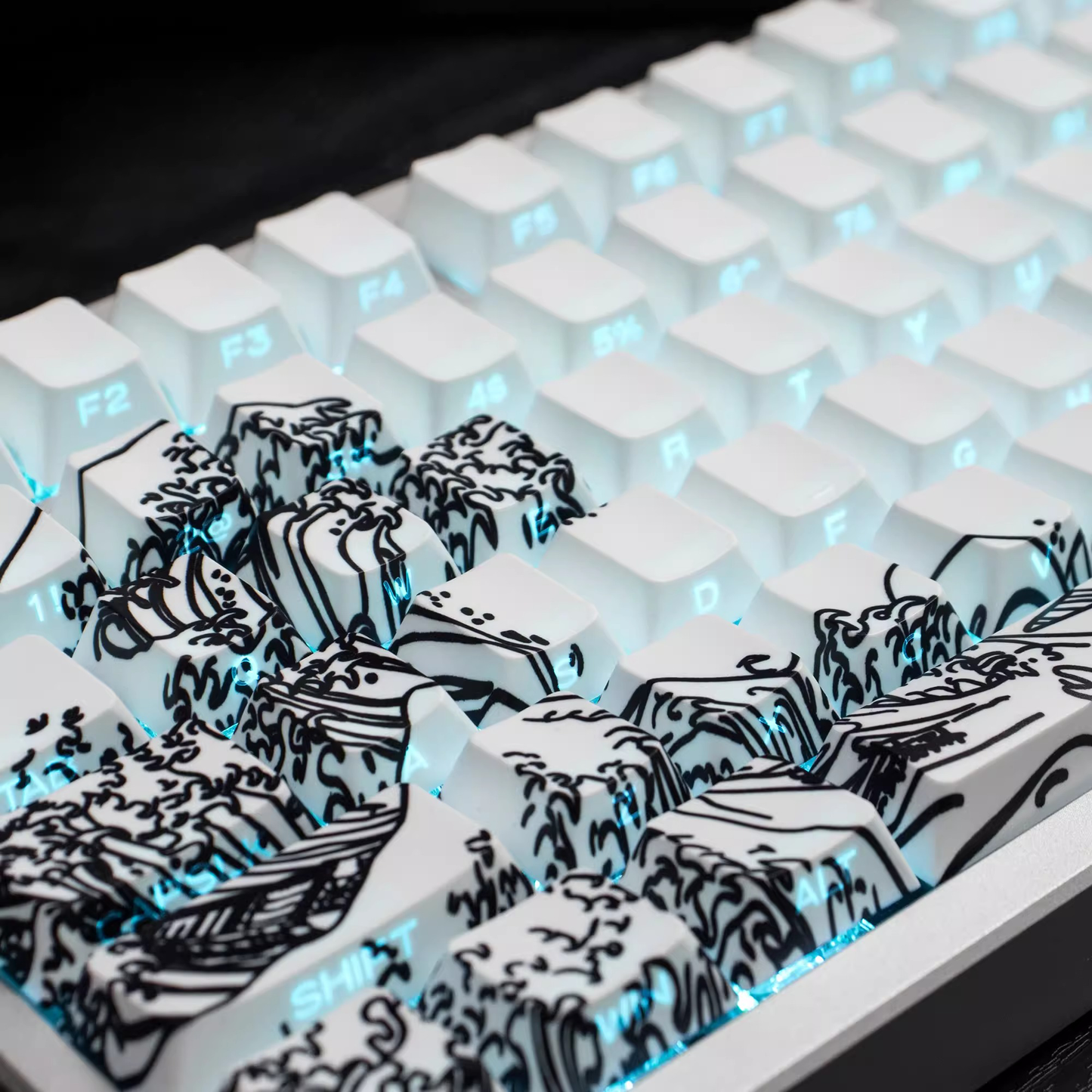 Kanagawa Wave Keycaps (White)