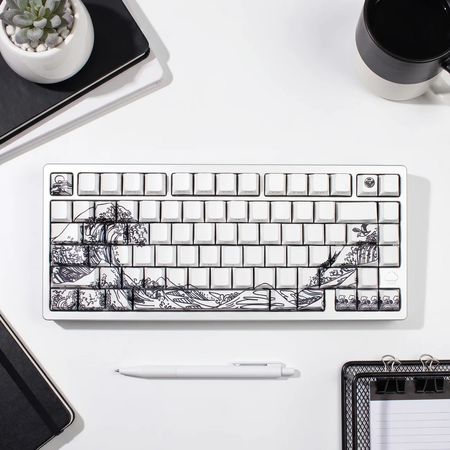 Kanagawa Wave Keycaps (White)