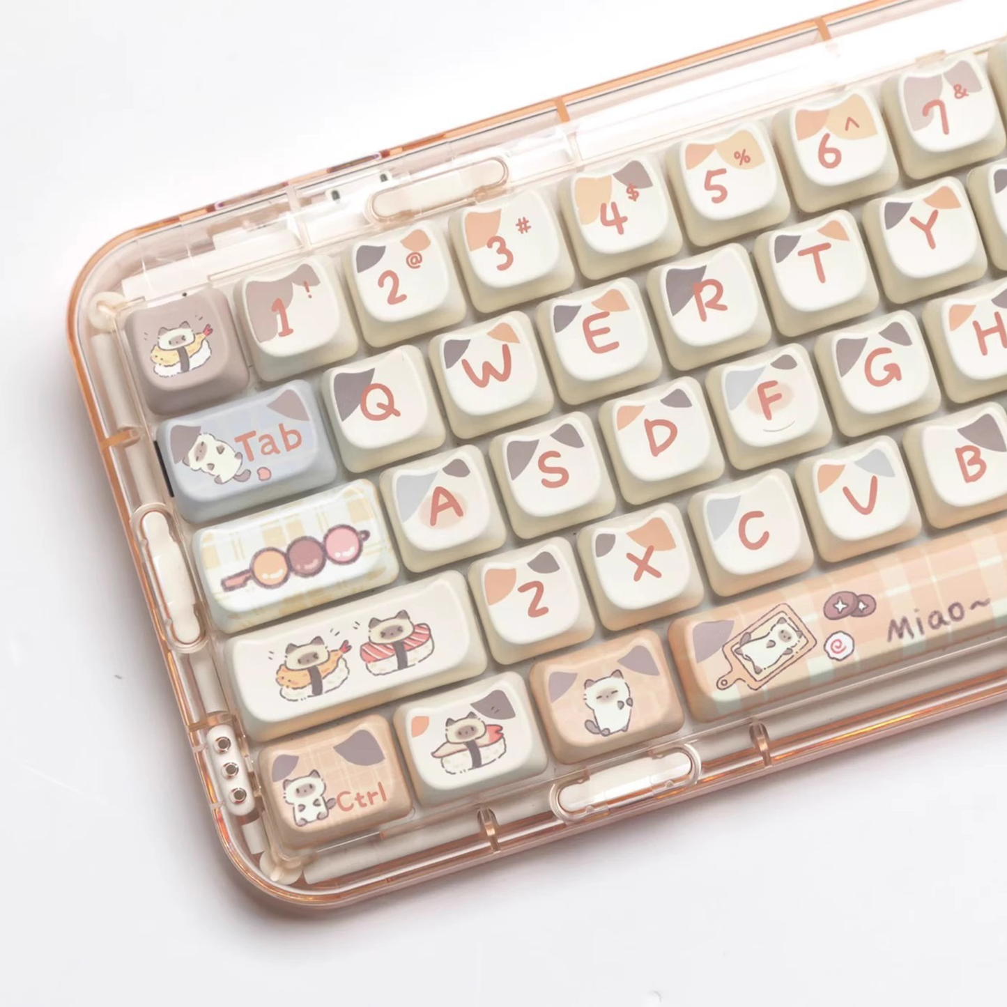 Kitten Loves Sushi Keycap Set