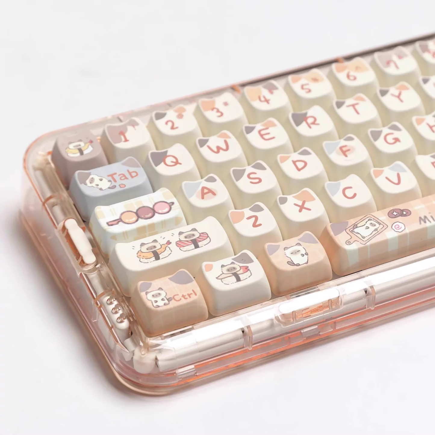 Kitten Loves Sushi Keycap Set