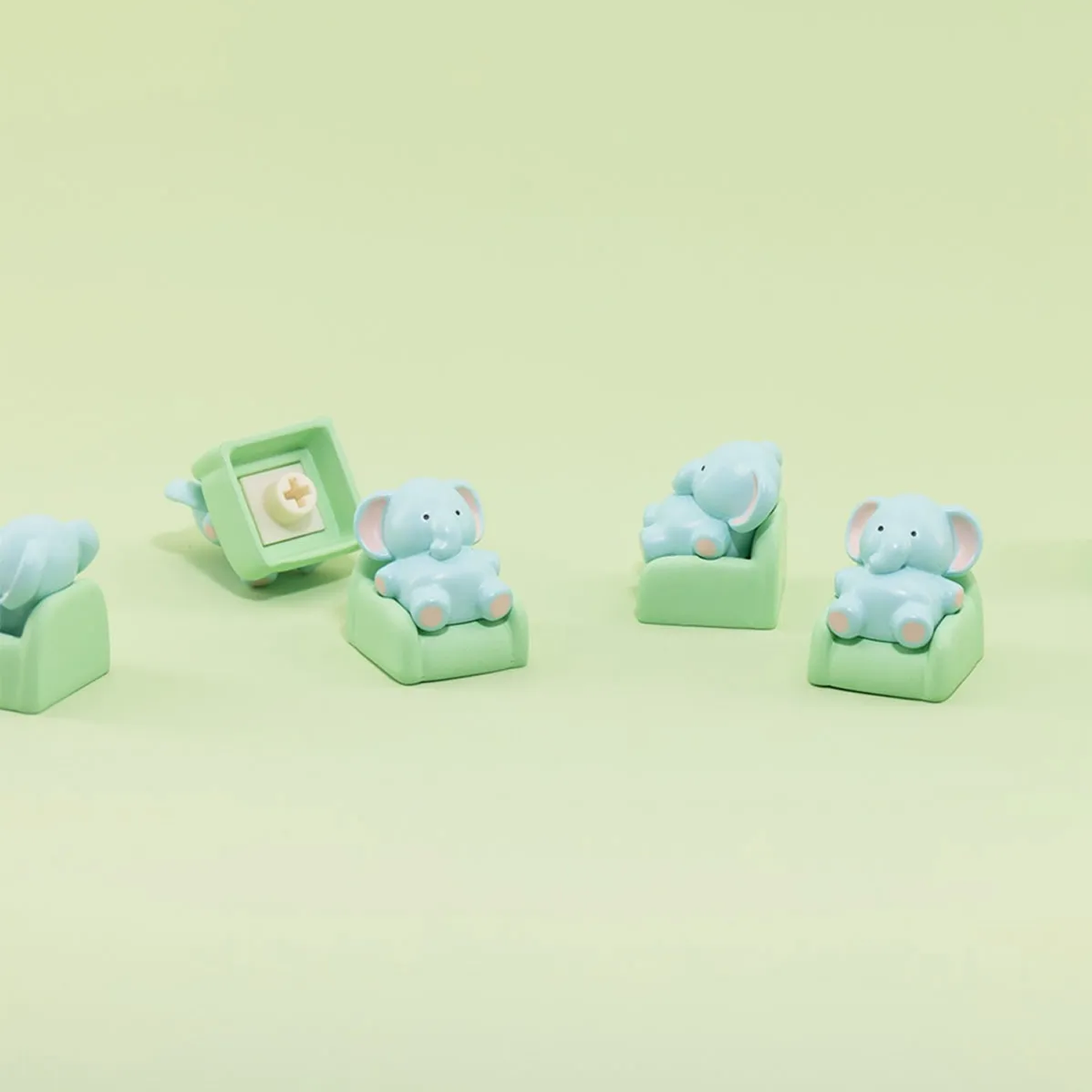 Lazy Elephant Lounging on Sofa Keycap