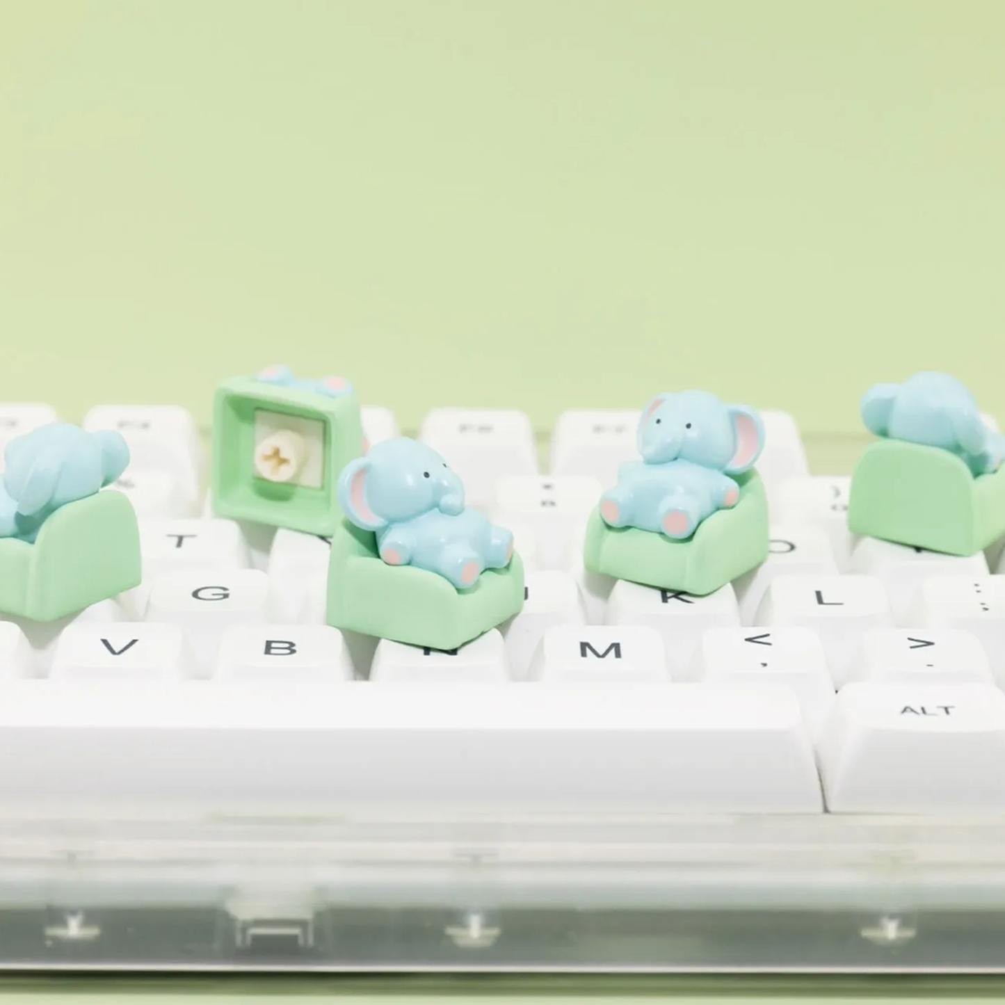 Lazy Elephant Lounging on Sofa Keycap
