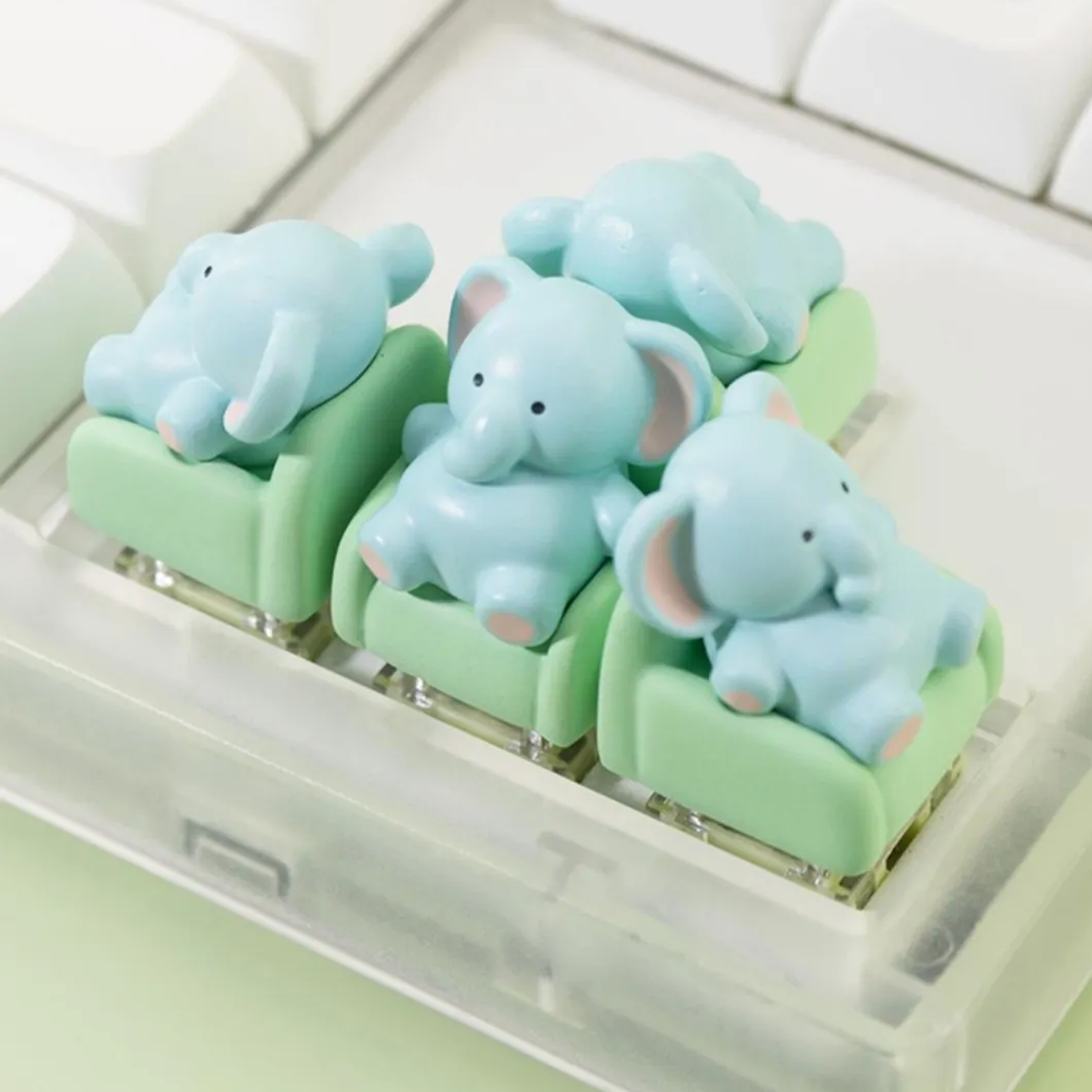 Lazy Elephant Lounging on Sofa Keycap