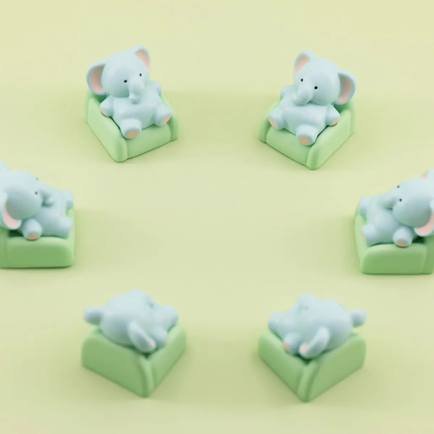 Lazy Elephant Lounging on Sofa Keycap