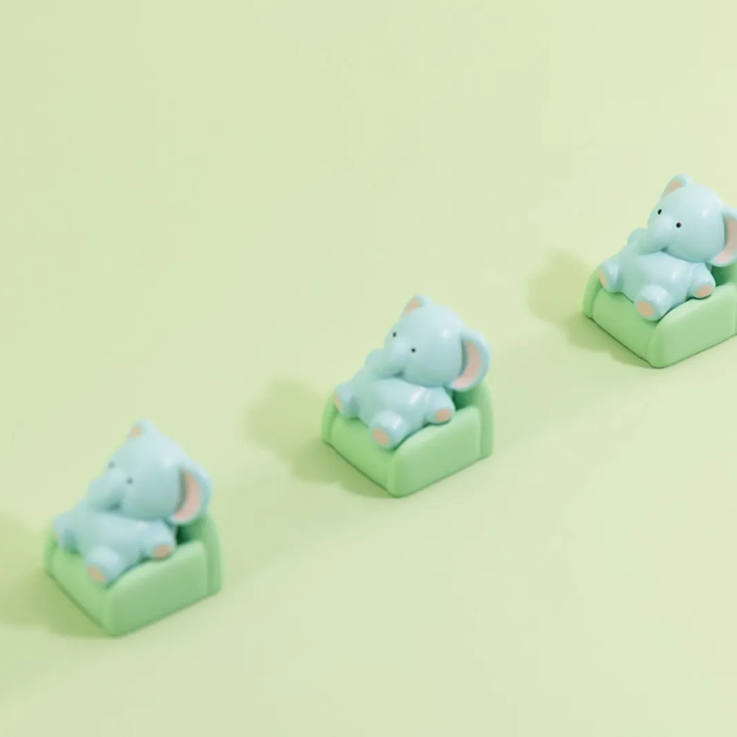 Lazy Elephant Lounging on Sofa Keycap