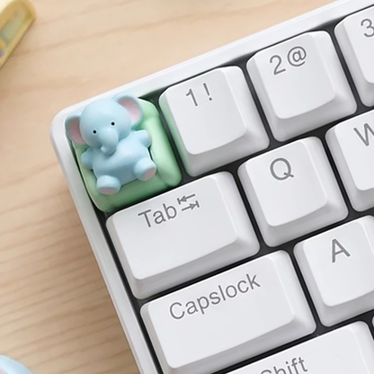 Lazy Elephant Lounging on Sofa Keycap