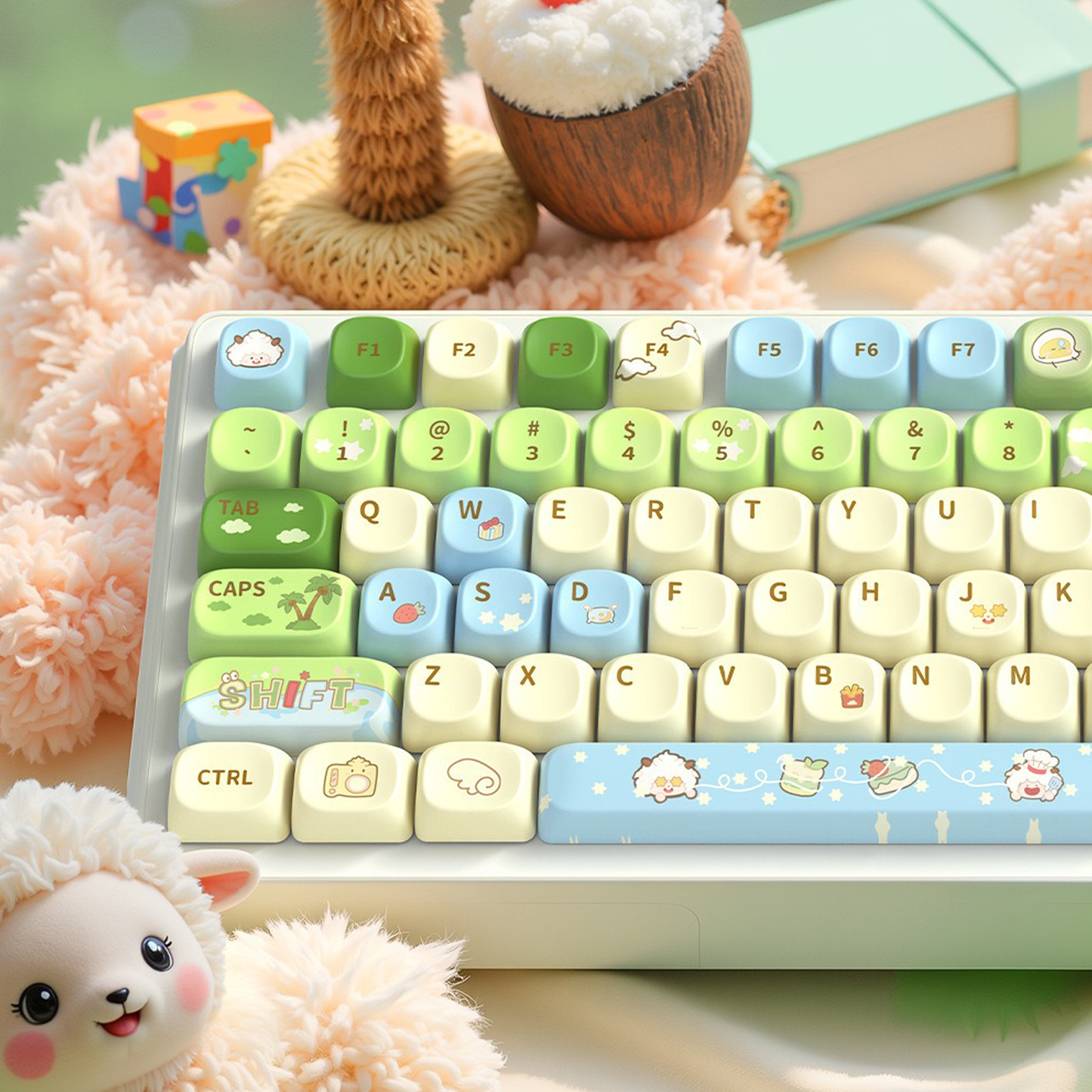 Lazy Lamb Keycap Set