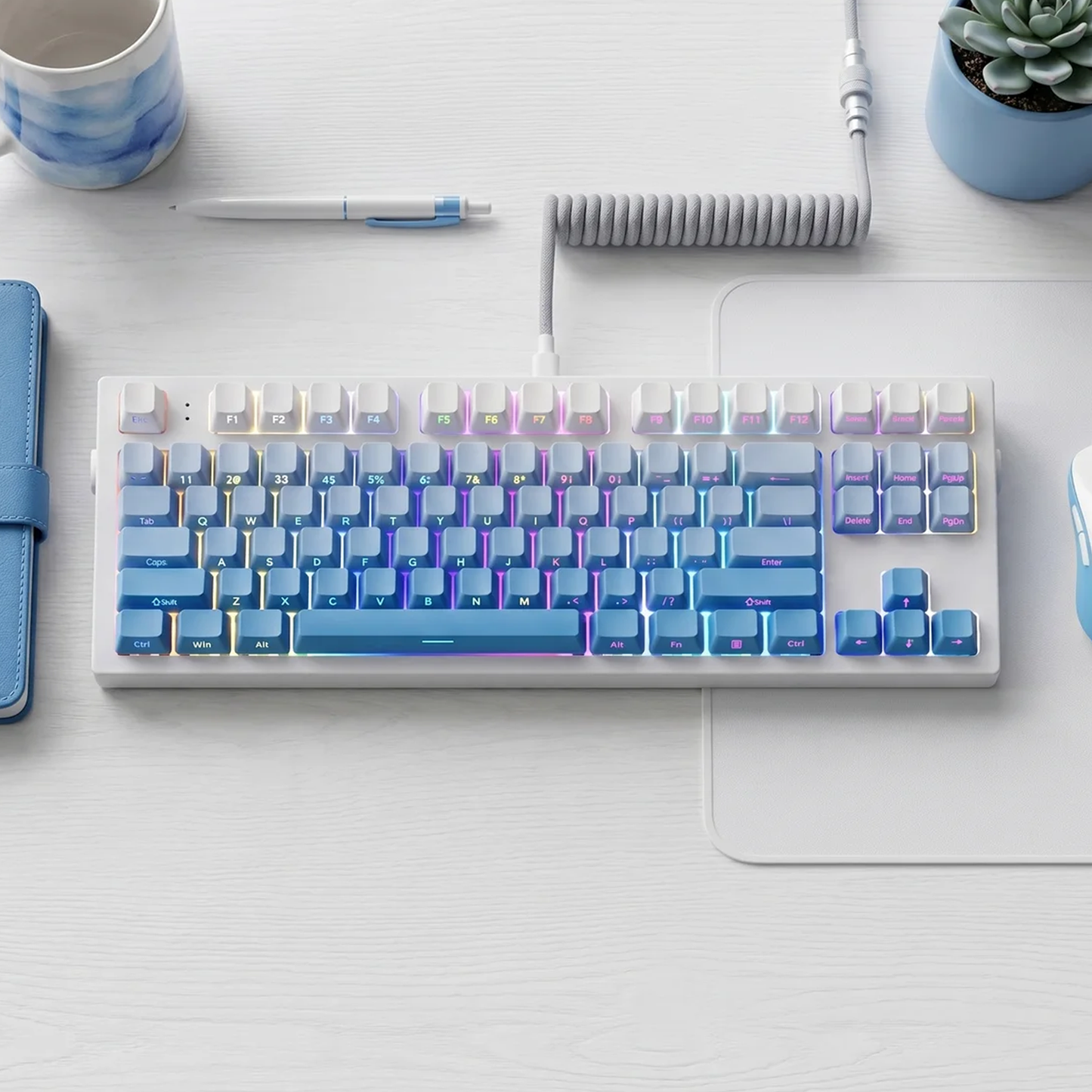 Morning Mist Side Print Gradient Keycap Set