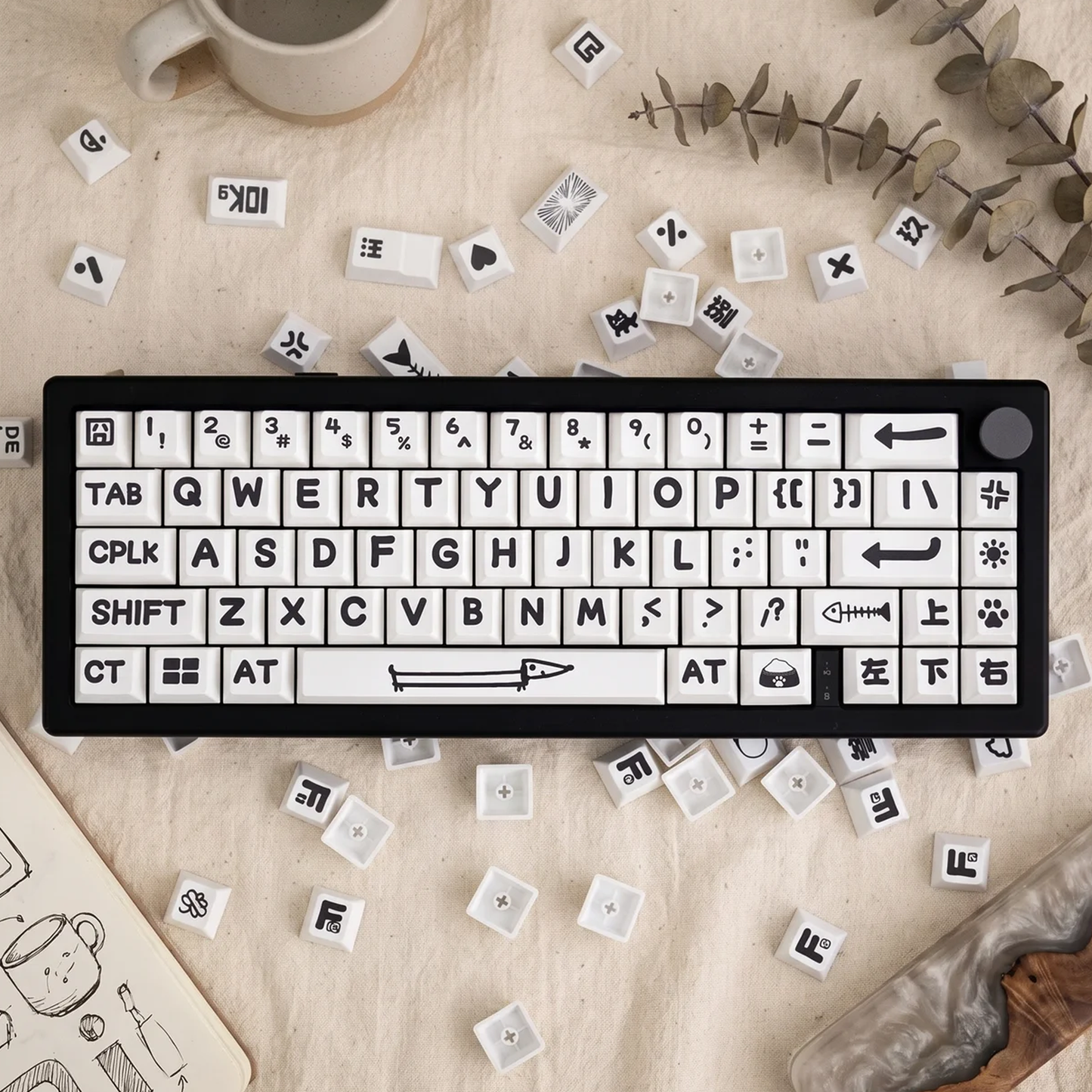 Party Animals Keycap Set (White)