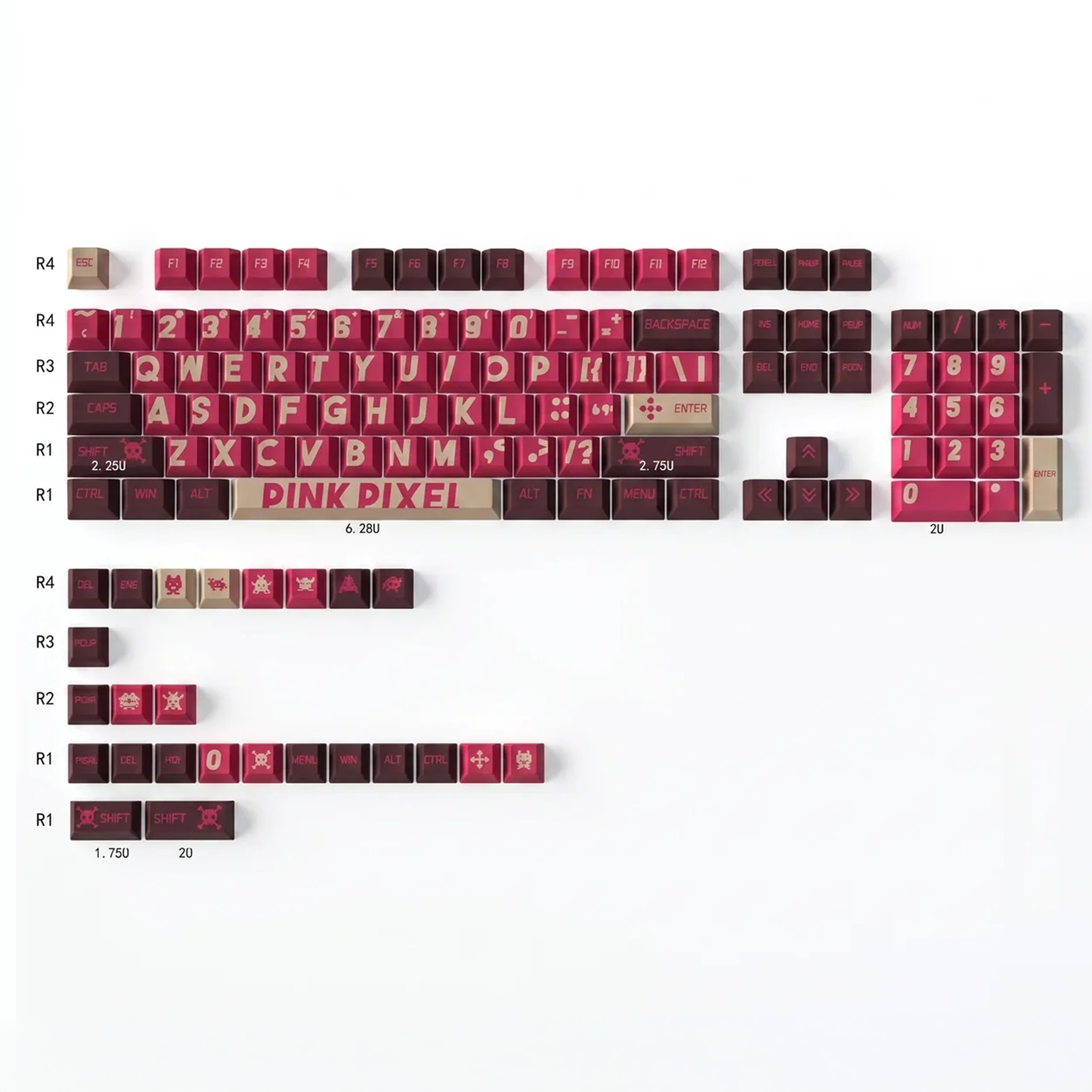 Pink Pixel Keycap Set