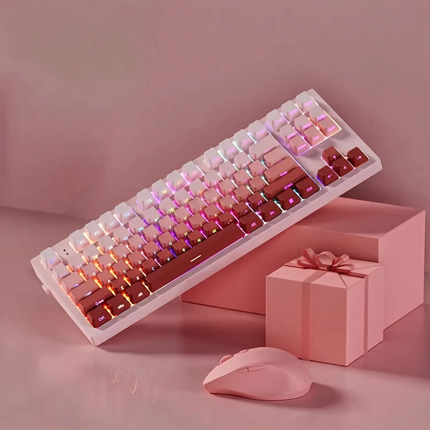 Radiant Blush Gradient Side Print Keycap Set