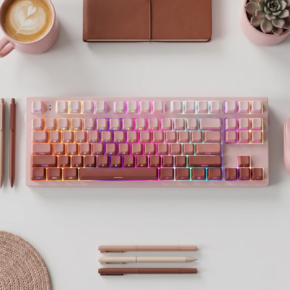 Radiant Blush Gradient Side Print Keycap Set