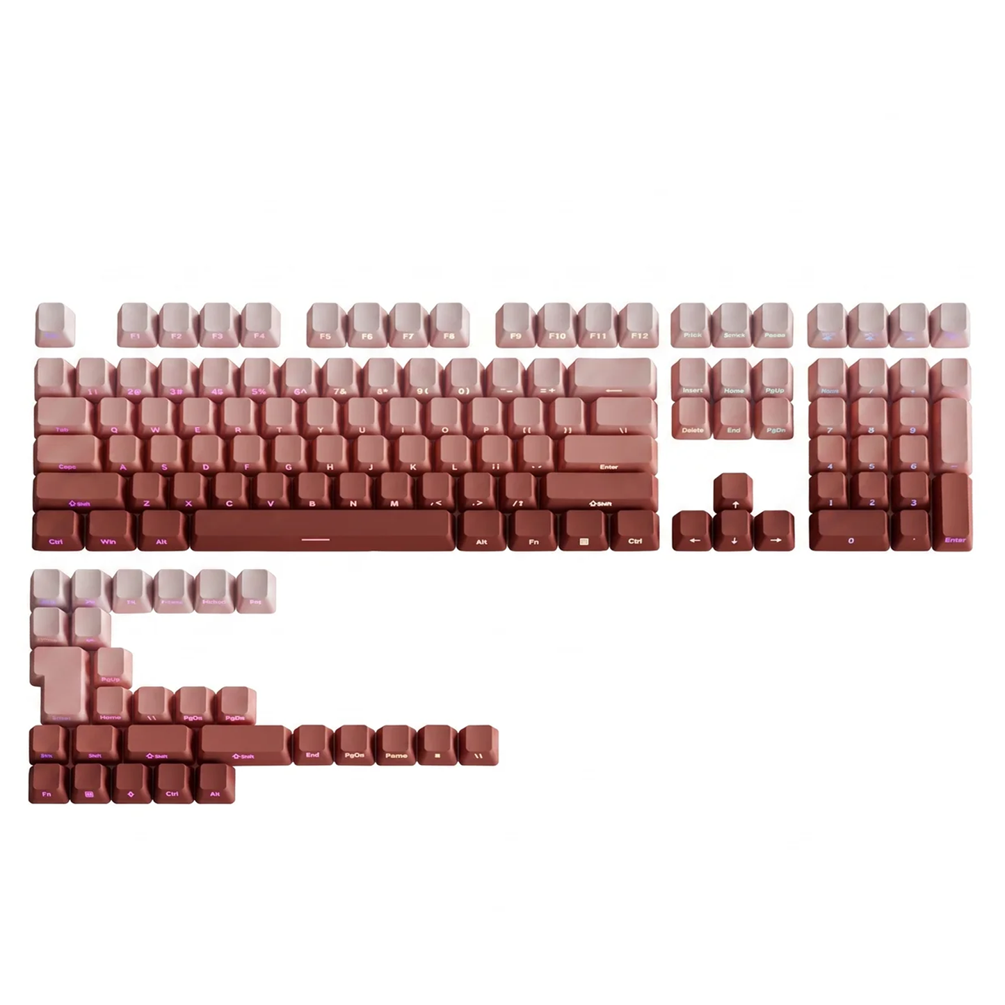 Radiant Blush Gradient Side Print Keycap Set