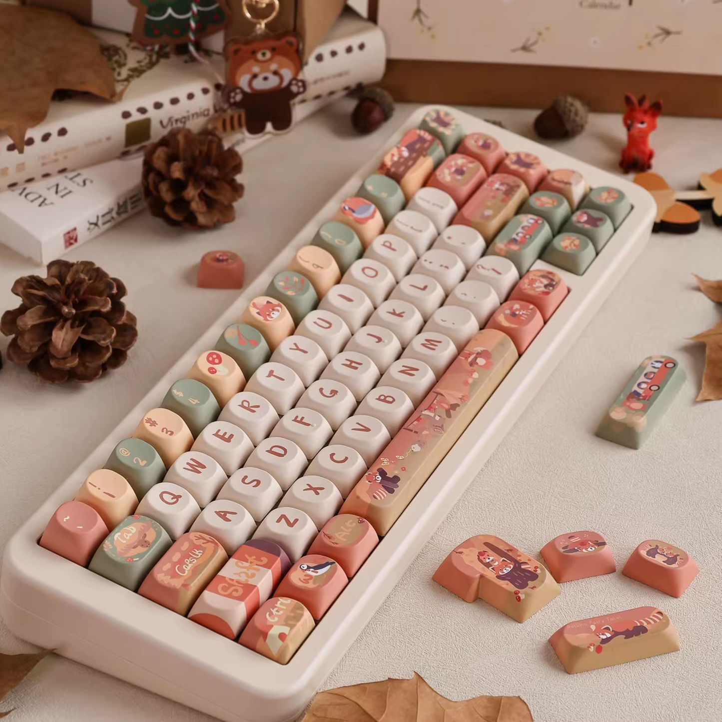 Red Panda Keycap Set