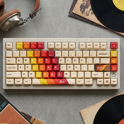 Retro Music Records Keycap Set